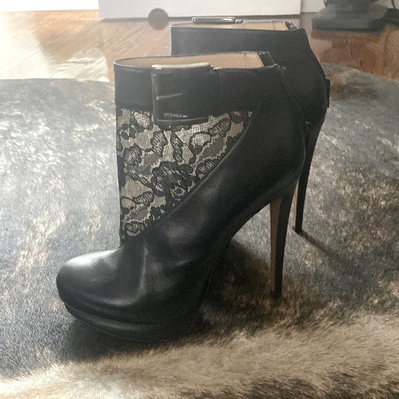 Nicholas Kirkwood Shoes - Nicholas Kirkwood high heel black leather and lace booties. Worn few times. 39